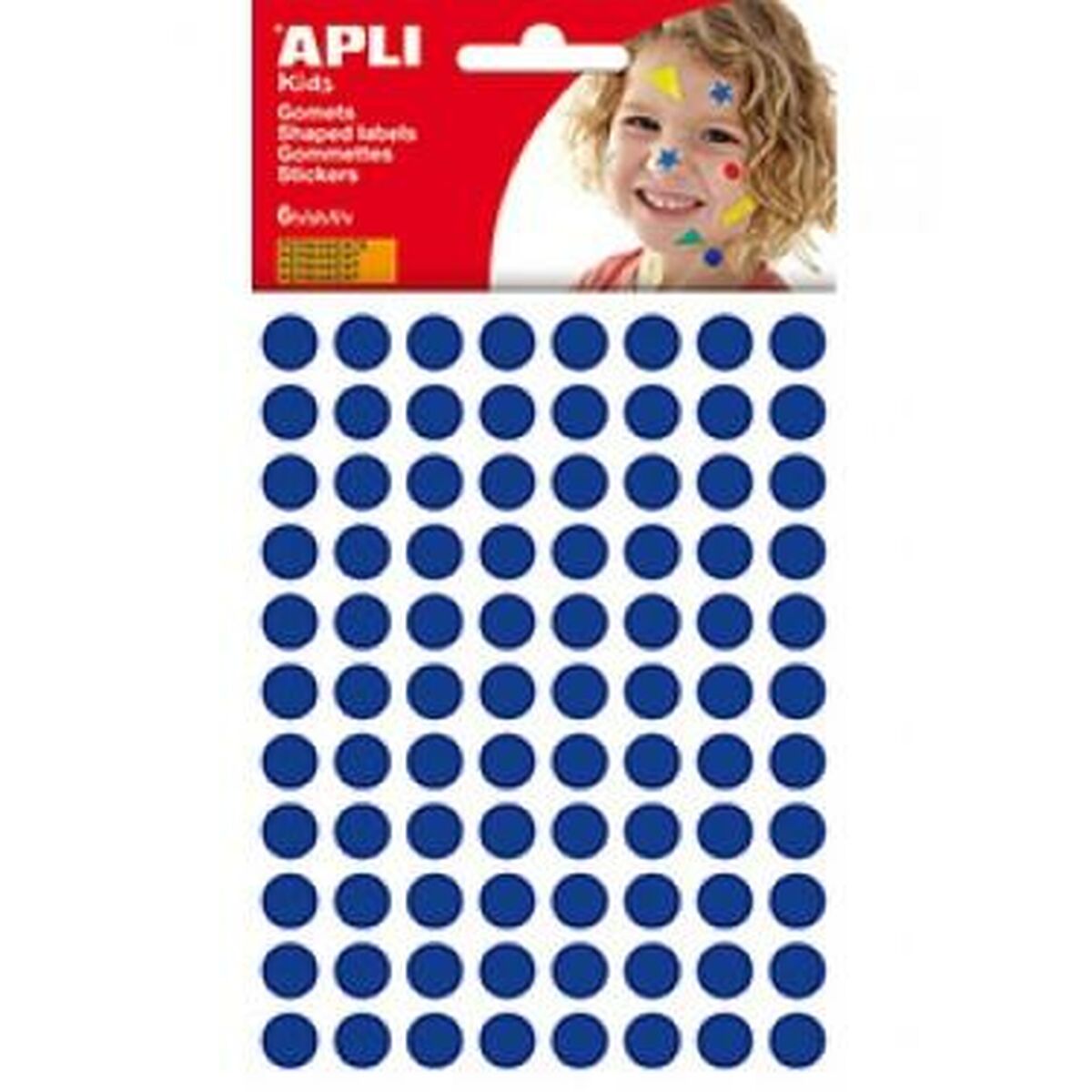 Klistermärken Apli 6 ark Blå Rund (10 antal)-Leksaker och spel, Kreativa aktiviteter-Apli-peaceofhome.se