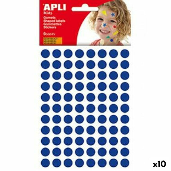 Klistermärken Apli 6 ark Blå Rund (10 antal)-Leksaker och spel, Kreativa aktiviteter-Apli-peaceofhome.se