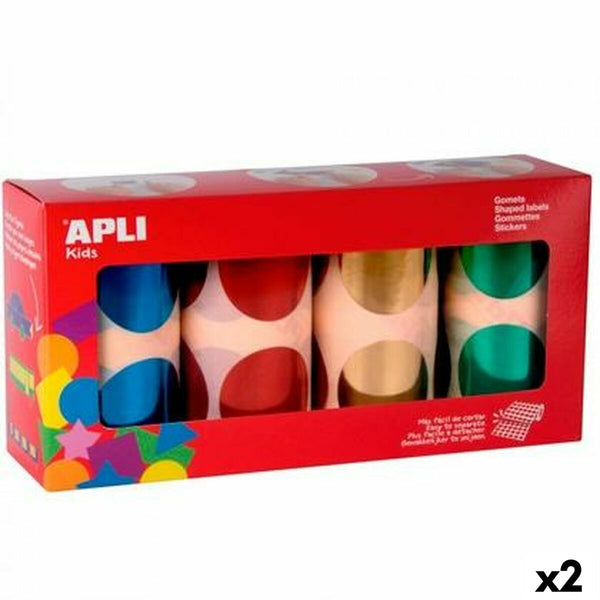 Klistermärken Apli Gomets Multicolour Rund 4 Delar (2 antal)-Kontor och Kontorsmaterial, Kontorsmaterial-Apli-peaceofhome.se