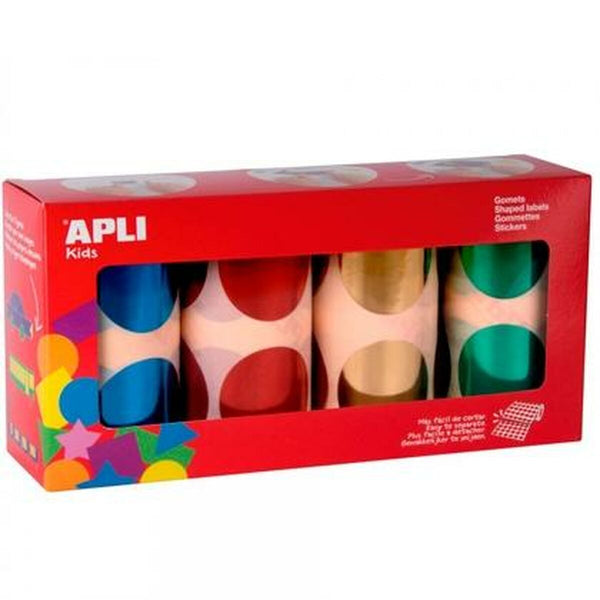 Klistermärken Apli Gomets Multicolour Rund (4 Delar)-Leksaker och spel, Kreativa aktiviteter-Apli-peaceofhome.se