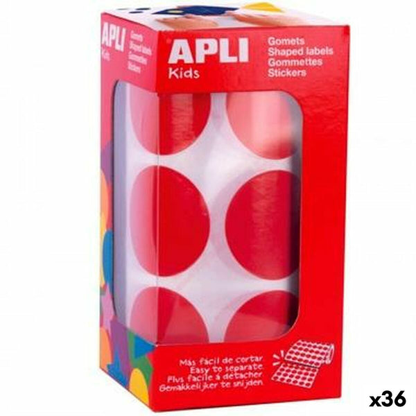 Klistermärken Apli Gomets Röd Rund (36 antal)-Kontor och Kontorsmaterial, Kontorsmaterial-Apli-peaceofhome.se