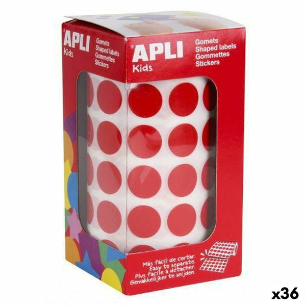 Klistermärken Apli Gomets Röd Rund (36 antal)-Kontor och Kontorsmaterial, Kontorsmaterial-Apli-peaceofhome.se