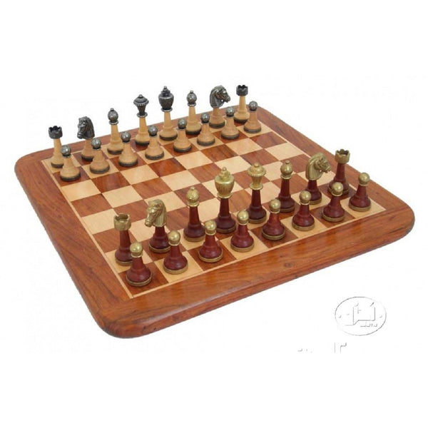 Komplett Schack set 041 metal/wood chess men + rosewood chess board med notation 38x38 cm-Schack-Klevrings Sverige-peaceofhome.se