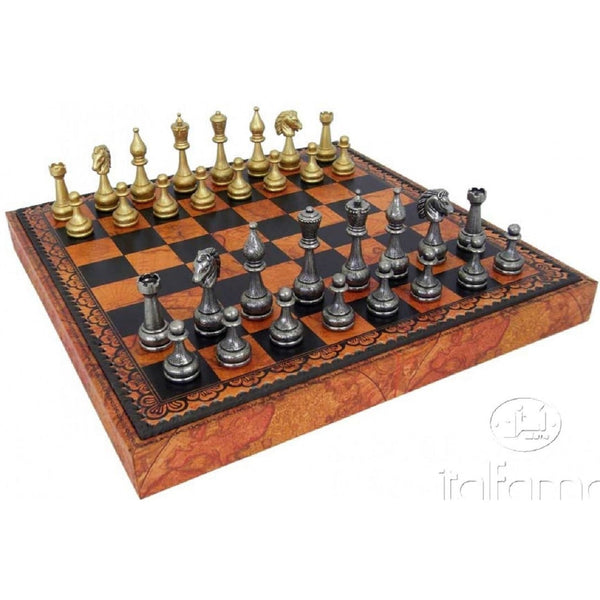 Komplett Schack set 047 Metal Chess Men + Leatherette Chess Board 48x48cm-Schack-Klevrings Sverige-peaceofhome.se