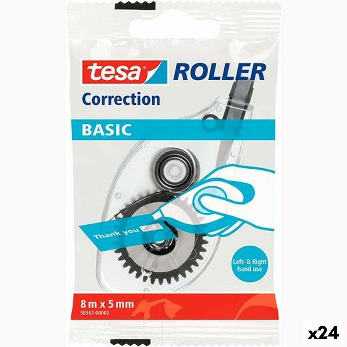 Korrigeringstejp TESA Basic Vit 5 mm x 8 m (24 antal)-Kontor och Kontorsmaterial, Kulspetspennor, pennor och skrivverktyg-TESA-peaceofhome.se