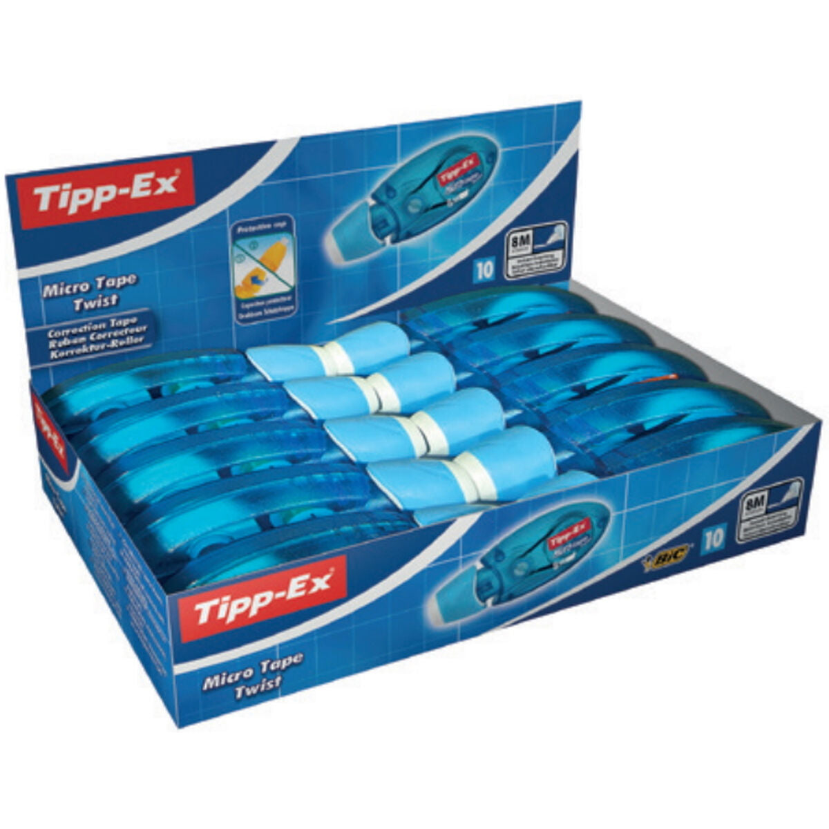 Korrigeringstejp TIPP-EX Micro Tape Twist Blå Plast (10 Delar) (10 antal)-Kontor och Kontorsmaterial, Kulspetspennor, pennor och skrivverktyg-TIPP-EX-peaceofhome.se