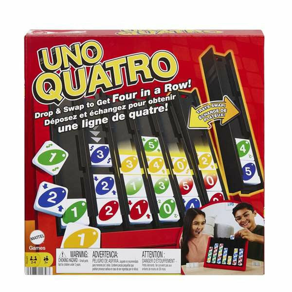 Kortspel Mattel UNO Quatro-Leksaker och spel, Spel och tillbehör-Mattel-peaceofhome.se