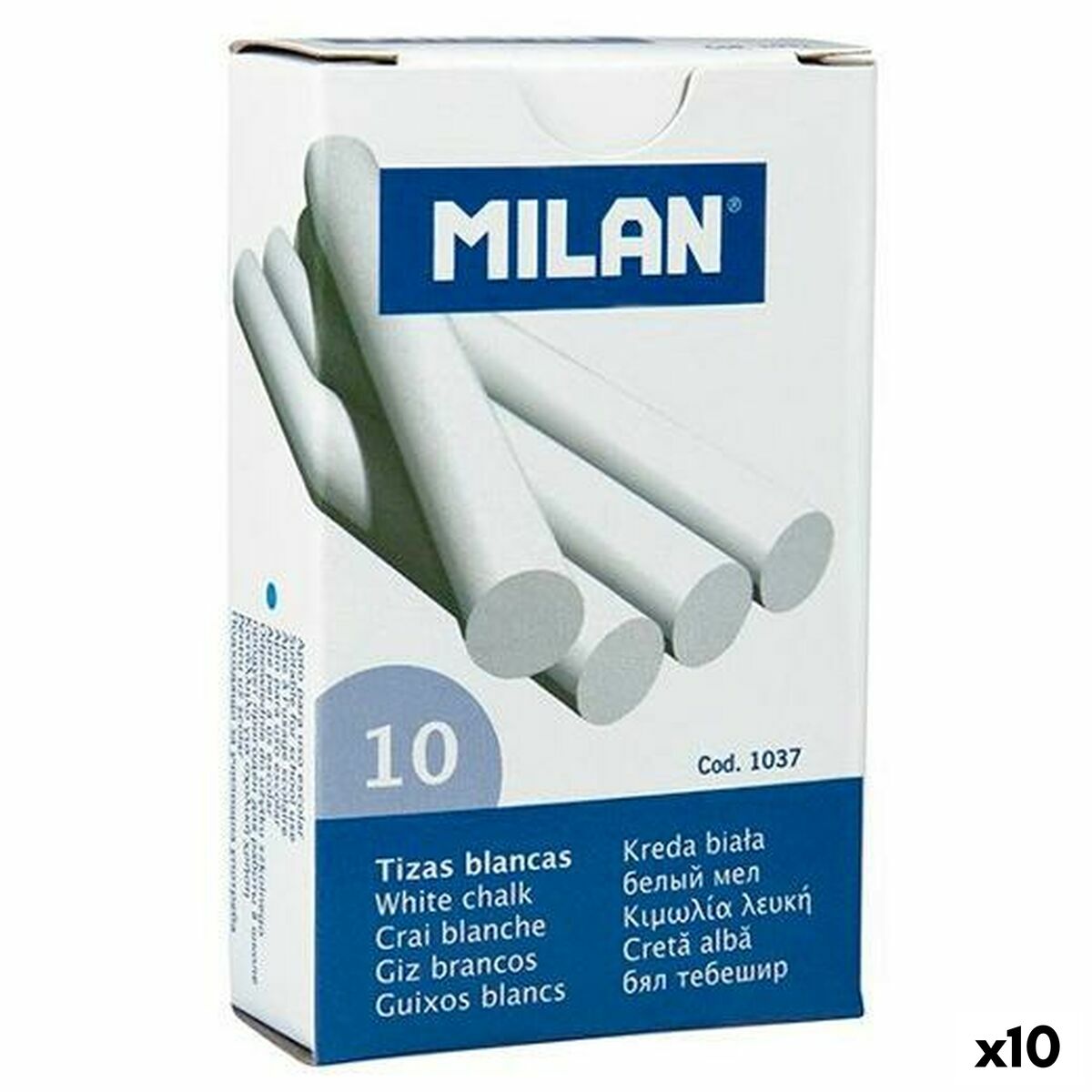 Kritor Milan Vit 10 Delar (10 antal)-Kontor och Kontorsmaterial, Kulspetspennor, pennor och skrivverktyg-Milan-peaceofhome.se