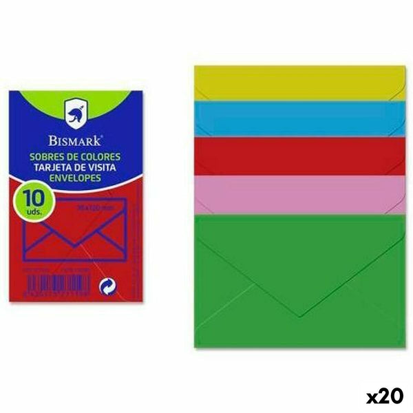 Kuvert Bismark Papper Multicolour 7,6 x 12 cm (20 antal)-Kontor och Kontorsmaterial, Kuvert och posttillbehör-Bismark-peaceofhome.se