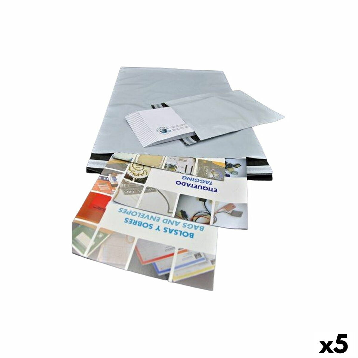 Kuvert INTERMARK 35 x 45 cm Vit Plast (5 antal)-Kontor och Kontorsmaterial, Kuvert och posttillbehör-INTERMARK-peaceofhome.se