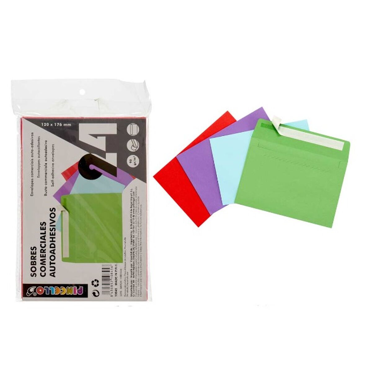 Kuvert Multicolour Papper 120 x 176 mm (48 antal)-Kontor och Kontorsmaterial, Kuvert och posttillbehör-Pincello-peaceofhome.se