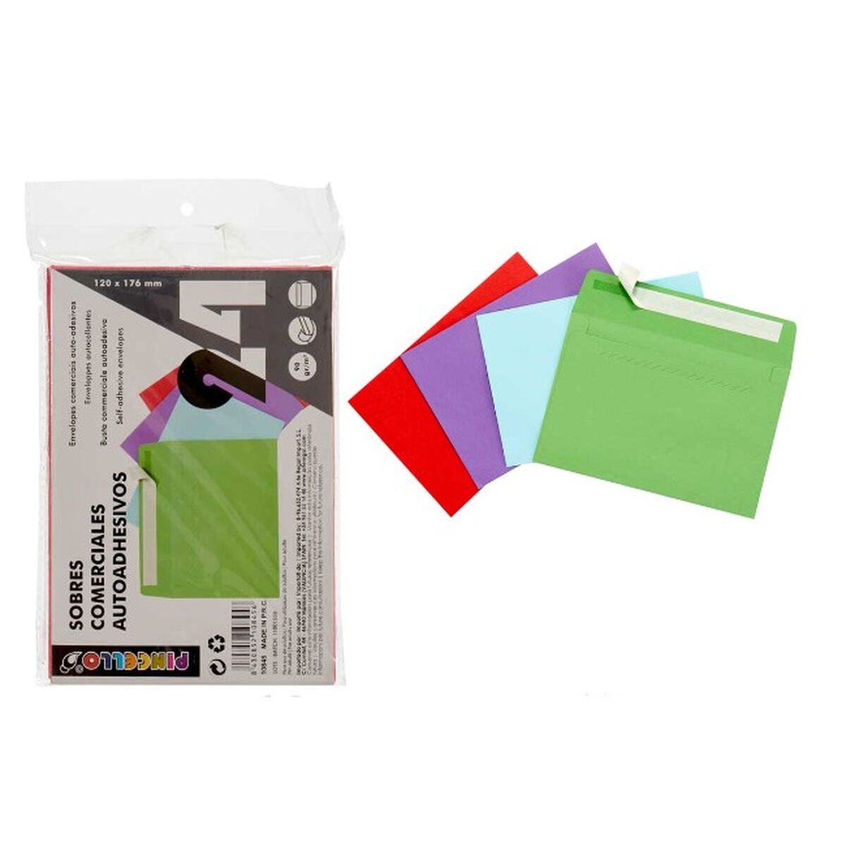 Kuvert Pincello 12X17-24 12X17-24 Multicolour Papper 12 x 1 x 17,5 cm 120 x 176 mm (48 antal)-Kontor och Kontorsmaterial, Kuvert och posttillbehör-Pincello-peaceofhome.se