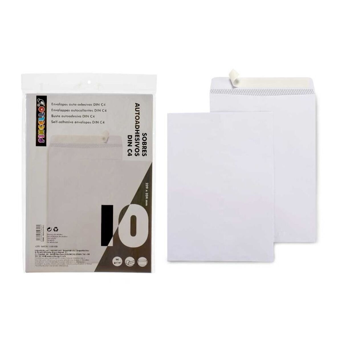 Kuvert Pincello 229X324-10 229X324-10 Vit Papper 23 x 1 x 32,5 cm 229 x 324 mm 10 Delar (48 antal)-Kontor och Kontorsmaterial, Kuvert och posttillbehör-Pincello-peaceofhome.se