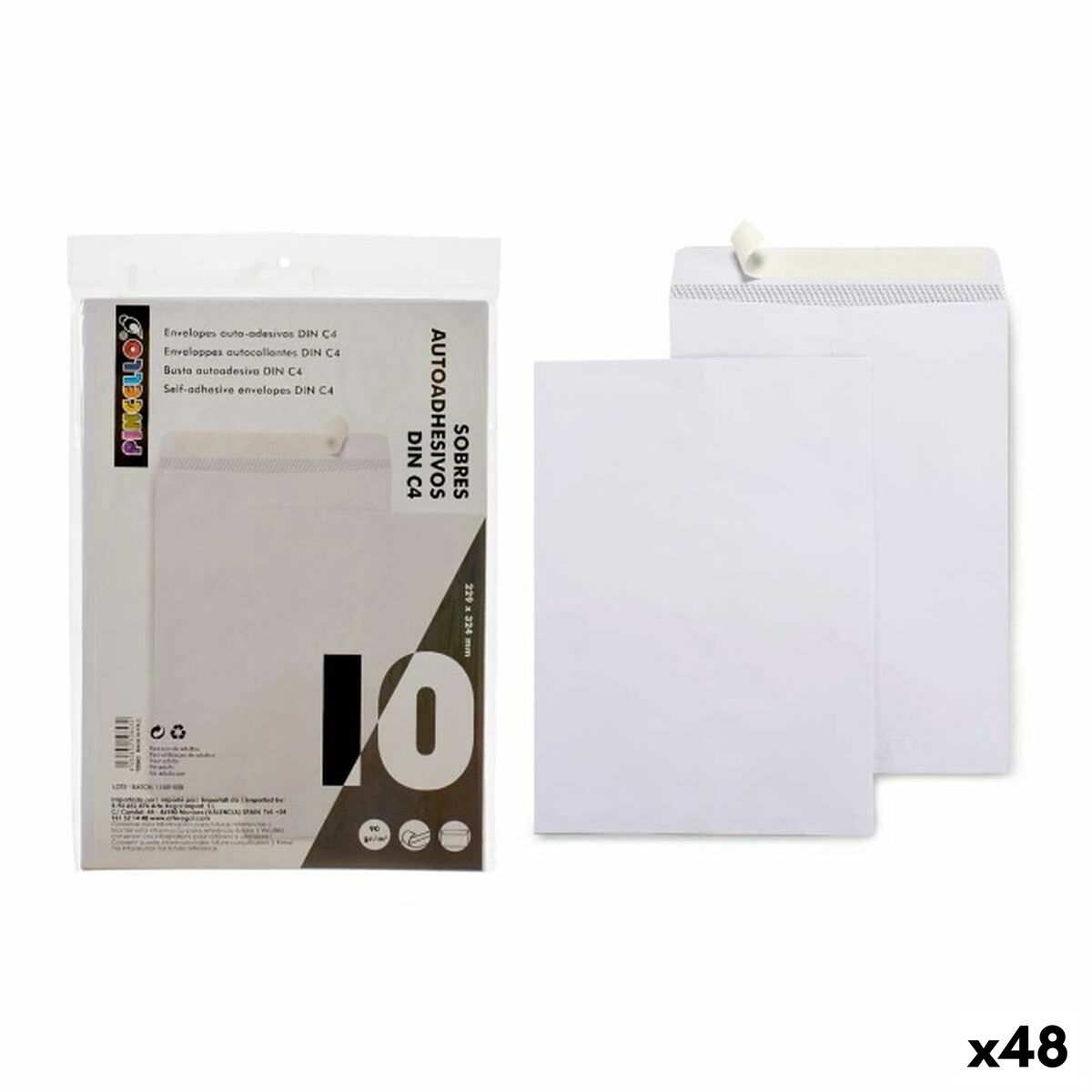 Kuvert Pincello 229X324-10 229X324-10 Vit Papper 23 x 1 x 32,5 cm 229 x 324 mm 10 Delar (48 antal)-Kontor och Kontorsmaterial, Kuvert och posttillbehör-Pincello-peaceofhome.se