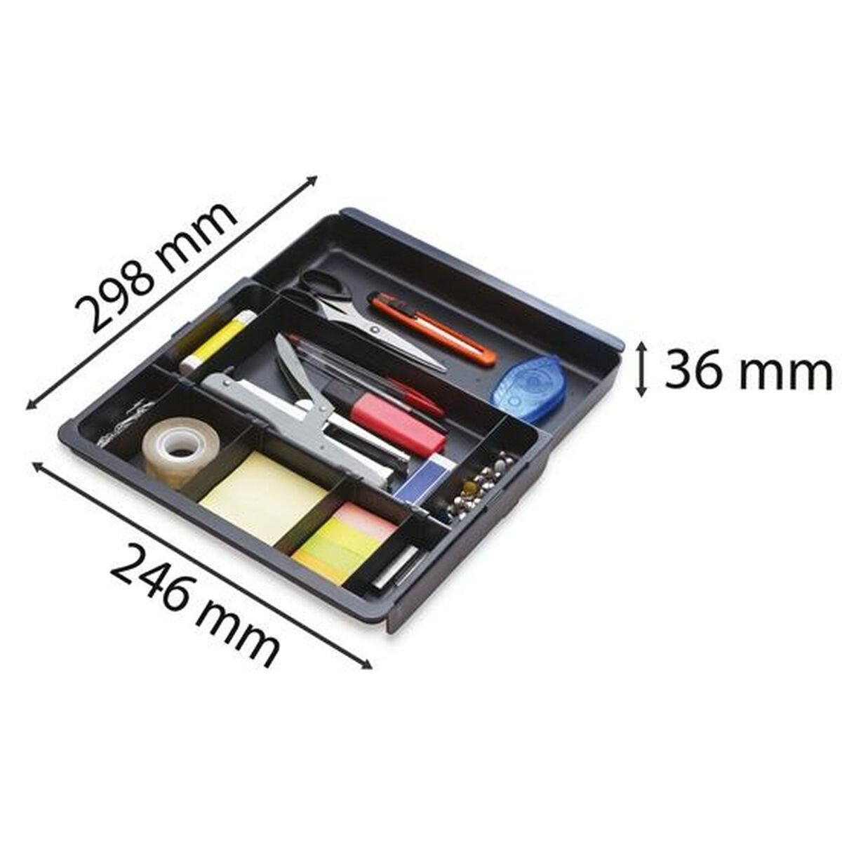 Lådorganiserare Exacompta DRAWINSERT 24,6 x 29,8 x 3,6 cm Plast Svart (6 antal)-Kontor och Kontorsmaterial, Kontorsmaterial-Exacompta-peaceofhome.se