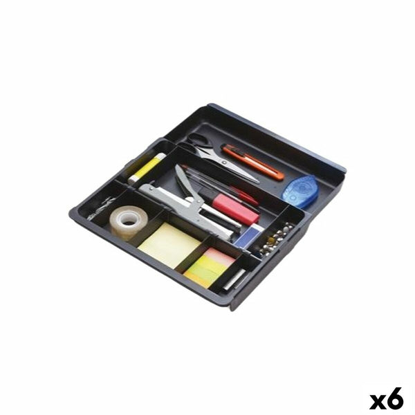 Lådorganiserare Exacompta DRAWINSERT 24,6 x 29,8 x 3,6 cm Plast Svart (6 antal)-Kontor och Kontorsmaterial, Kontorsmaterial-Exacompta-peaceofhome.se
