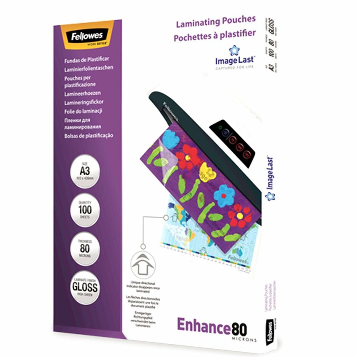 Laminating Pouches Fellowes 100 Delar Transparent A3 (5 antal)-Kontor och Kontorsmaterial, Kontorsmaterial-Fellowes-peaceofhome.se