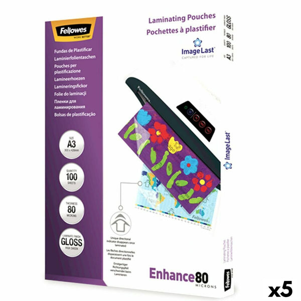 Laminating Pouches Fellowes 100 Delar Transparent A3 (5 antal)-Kontor och Kontorsmaterial, Kontorsmaterial-Fellowes-peaceofhome.se