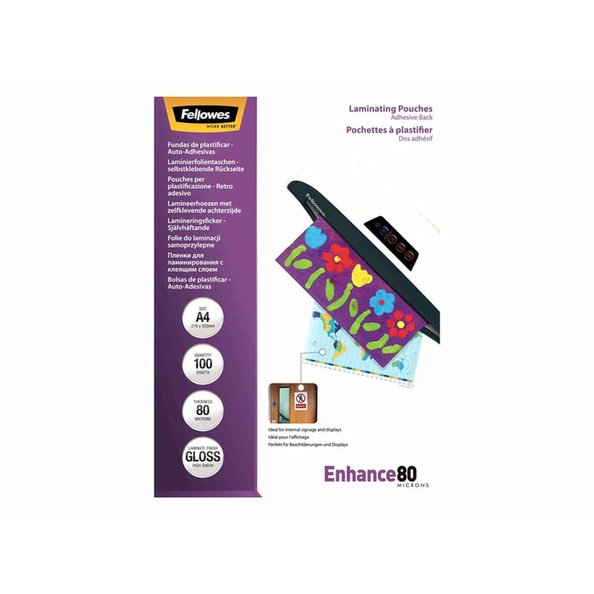 Laminating Pouches Fellowes 100 Delar Transparent A4 (5 antal)-Kontor och Kontorsmaterial, Kontorsmaterial-Fellowes-peaceofhome.se