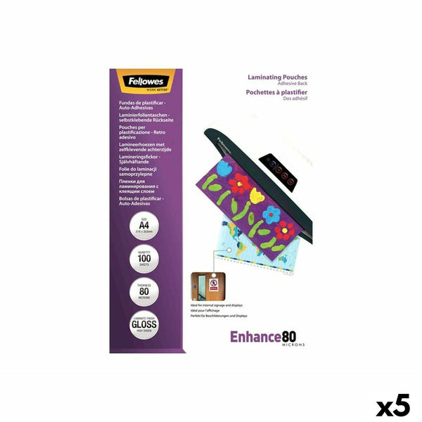 Laminating Pouches Fellowes 100 Delar Transparent A4 (5 antal)-Kontor och Kontorsmaterial, Kontorsmaterial-Fellowes-peaceofhome.se