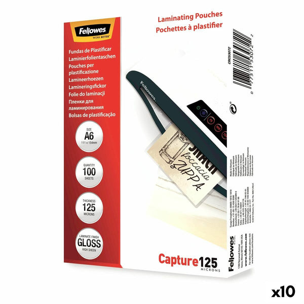 Laminating Pouches Fellowes 100 Delar Transparent A6 (10 antal)-Kontor och Kontorsmaterial, Kontorsmaterial-Fellowes-peaceofhome.se