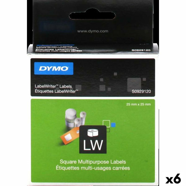 Laminerat Band Dymo LabelWriter Vit Etiketter 25 x 25 mm (6 antal)-Kontor och Kontorsmaterial, Kontorselektronik-Dymo-peaceofhome.se