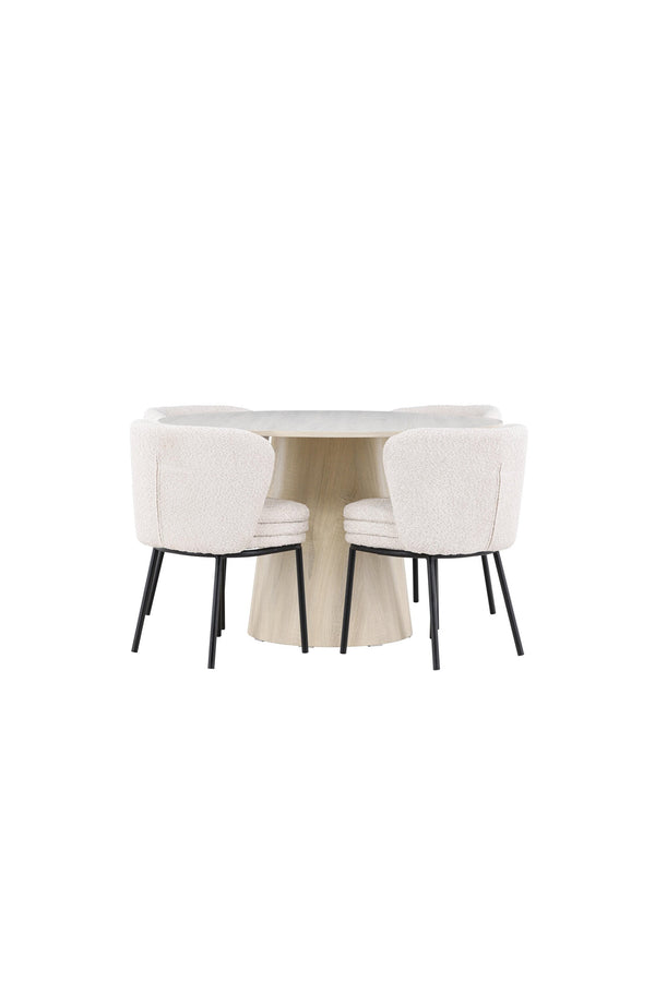 Lanzo Matbord med Agnes Matstol-GR Dining Set-Venture Home-peaceofhome.se