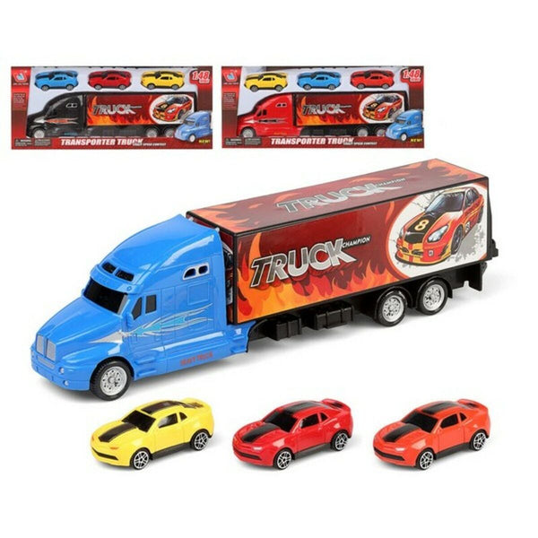 Lastbil och småbilar (35 x 14 cm)