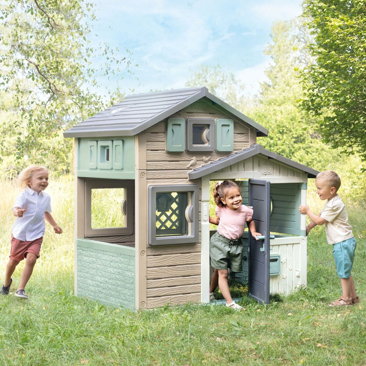 Lekhus Smoby GREEN EVO FRIENDS HOUSE 175,4 x 114,3 x 162 cm-Leksaker och spel, Sport och utomhus-Smoby-peaceofhome.se