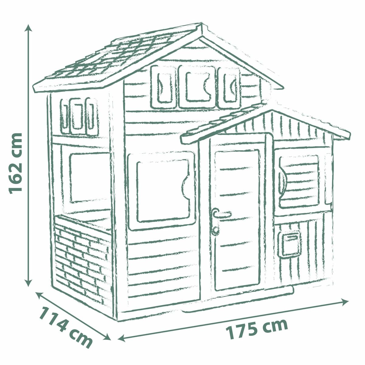 Lekhus Smoby GREEN EVO FRIENDS HOUSE 175,4 x 114,3 x 162 cm-Leksaker och spel, Sport och utomhus-Smoby-peaceofhome.se