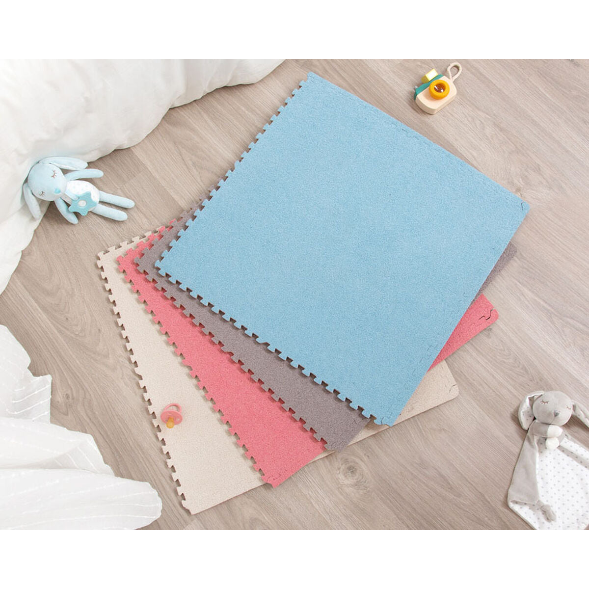 Lekmatta 60 x 60 x 1 cm Blå 4 Delar-Bebis, Aktiviteter och underhållning-BigBuy Kids-peaceofhome.se