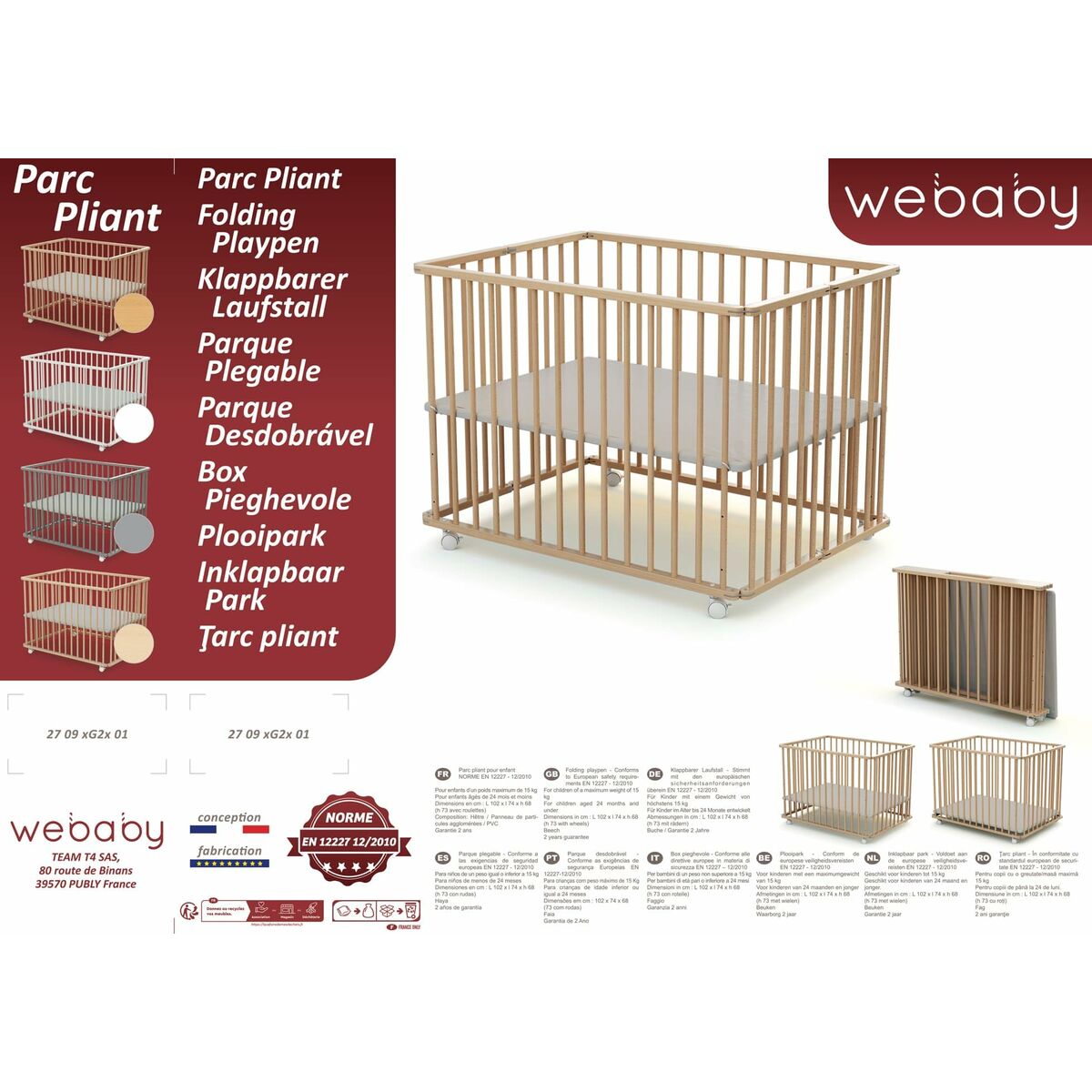 Lekplats WEBABY Beige 70 x 100 cm-Bebis, Sovrum-WEBABY-peaceofhome.se