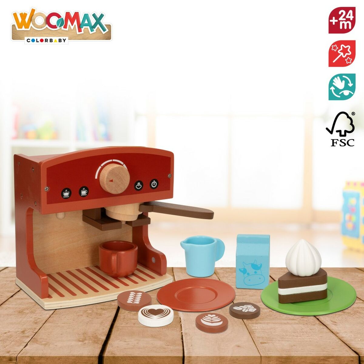 Leksak kaffebryggare Woomax (4 antal)-Leksaker och spel, Imitera spel-Woomax-peaceofhome.se