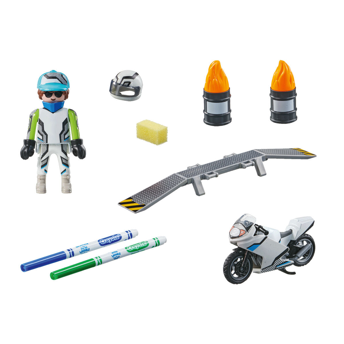 Leksakspaket Playmobil Color Motorcykel 18 Delar-Leksaker och spel, Dockor och actionfigurer-Playmobil-peaceofhome.se