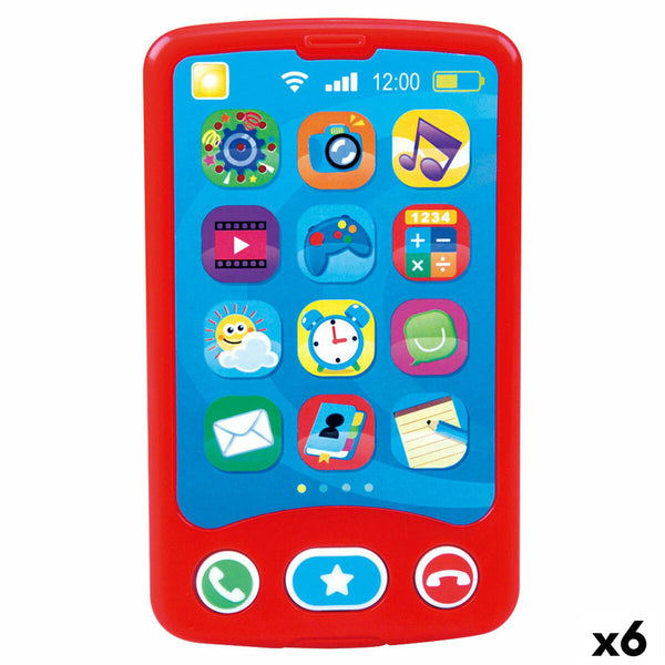 Leksakstelefon PlayGo Röd 6,8 x 11,5 x 1,5 cm (6 antal)-Bebis, Leksaker för småbarn-PlayGo-peaceofhome.se
