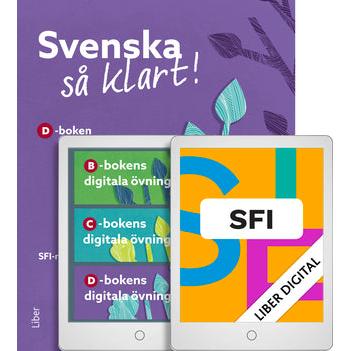 Liber Sfi Digital och Svenska så klart! D-boken med digitala övningar (12 mån)-Digitala böcker-Liber-peaceofhome.se