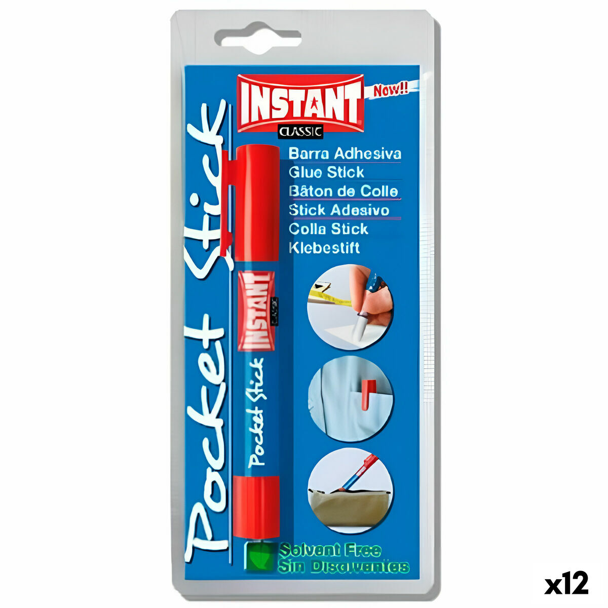 Limstift INSTANT Pocket Stick Classic 5 g (12 antal)-Hem och matlagning, Sömnad och hantverk-INSTANT-peaceofhome.se