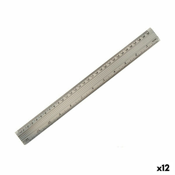 Linjal Pincello AR1607007 Silvrig Aluminium 0,5 x 35,5 x 4 cm (12 antal)-Kontor och Kontorsmaterial, Kontorsmaterial-Pincello-peaceofhome.se