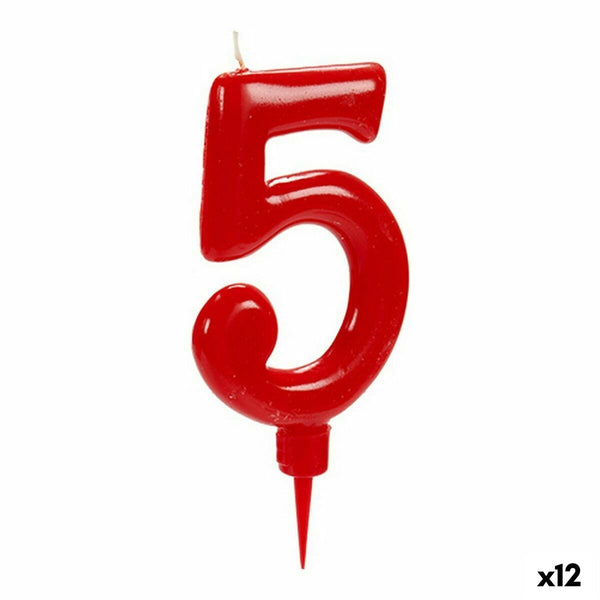 Ljus Födelsedag Siffror 5 Röd (12 antal)-Hem och matlagning, Sömnad och hantverk-BigBuy Home-peaceofhome.se