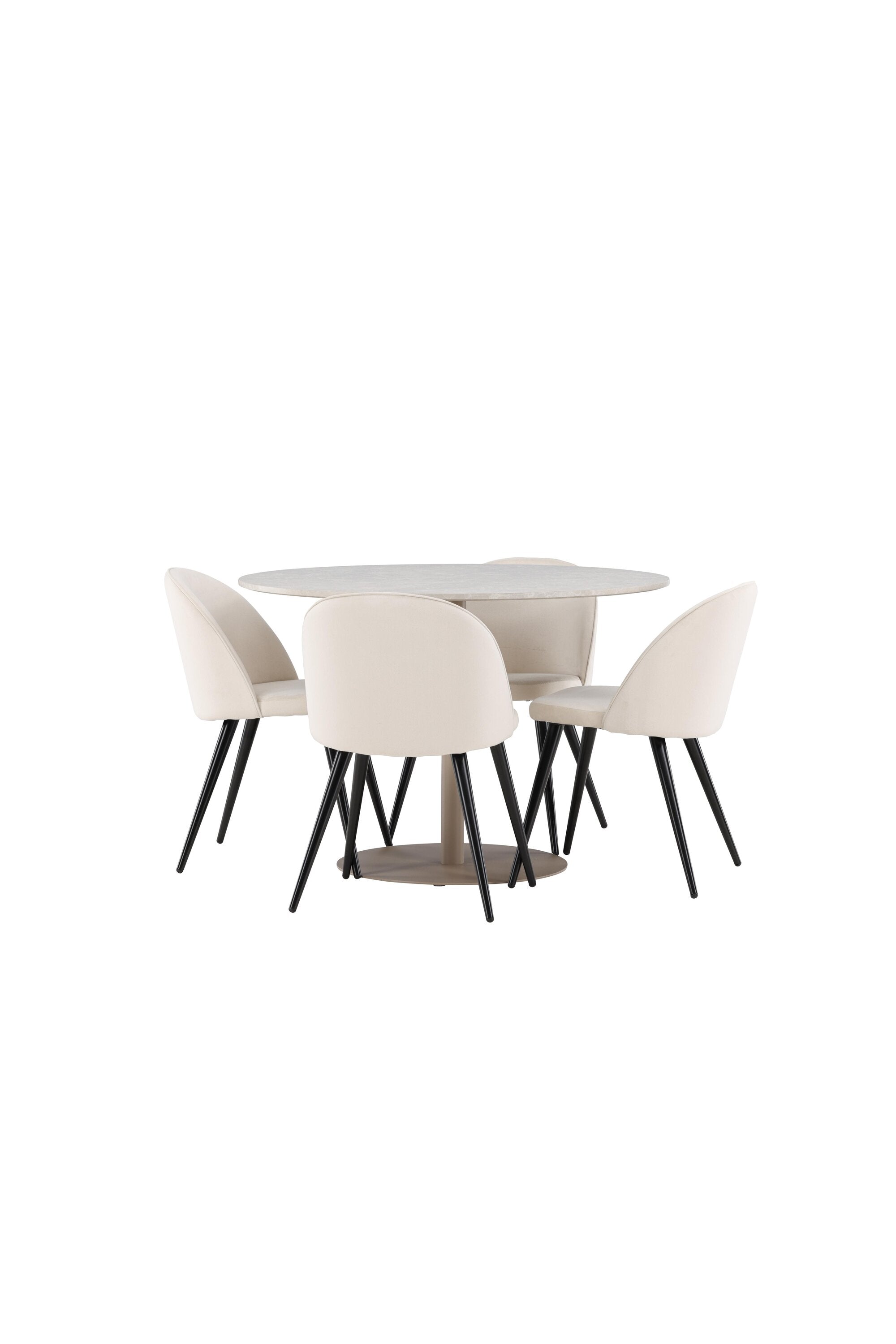 Lycke Matbord med Velvet Matstol-GR Dining Set-Venture Home-peaceofhome.se