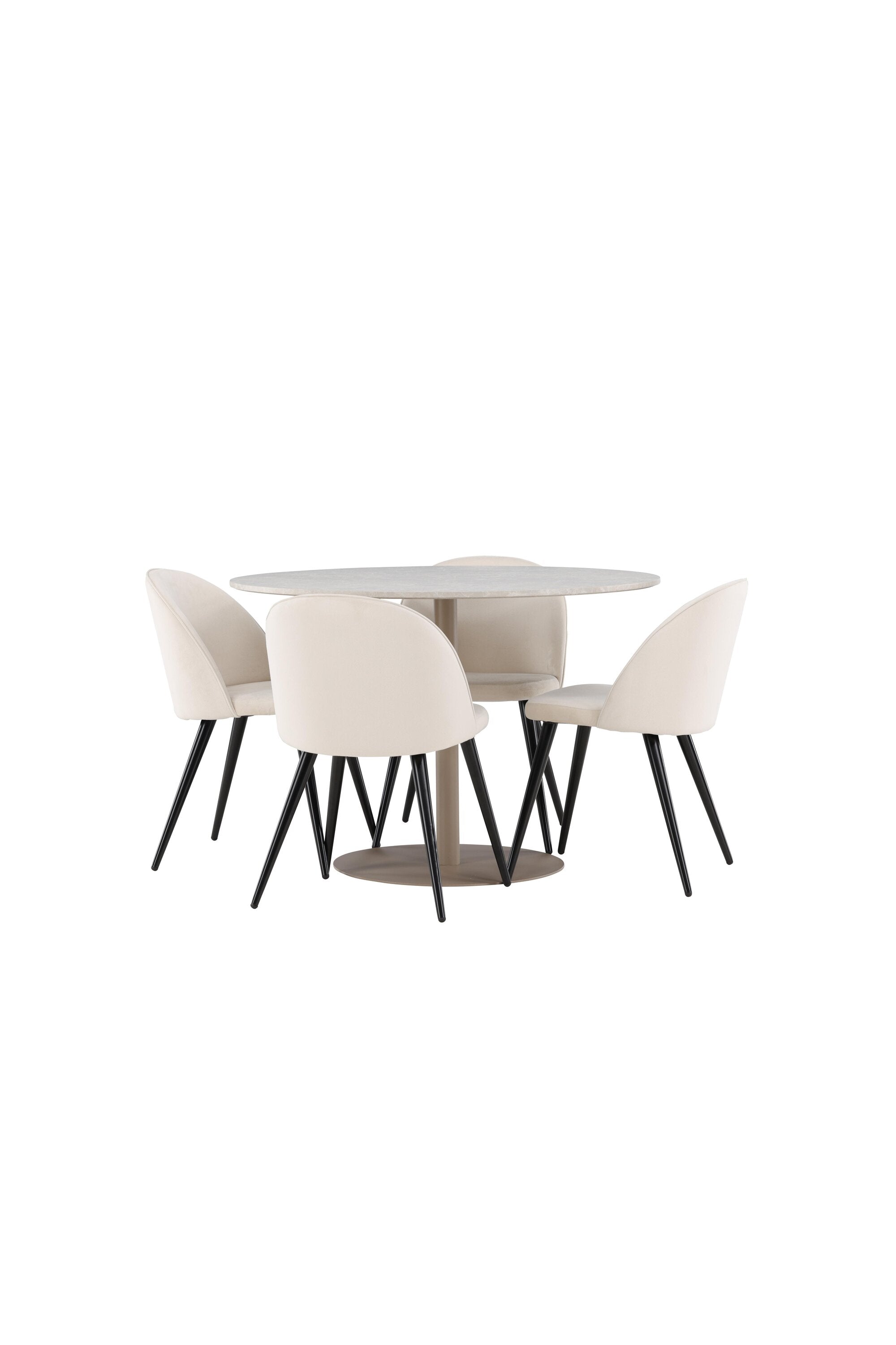 Lycke Matbord med Velvet Matstol-GR Dining Set-Venture Home-peaceofhome.se