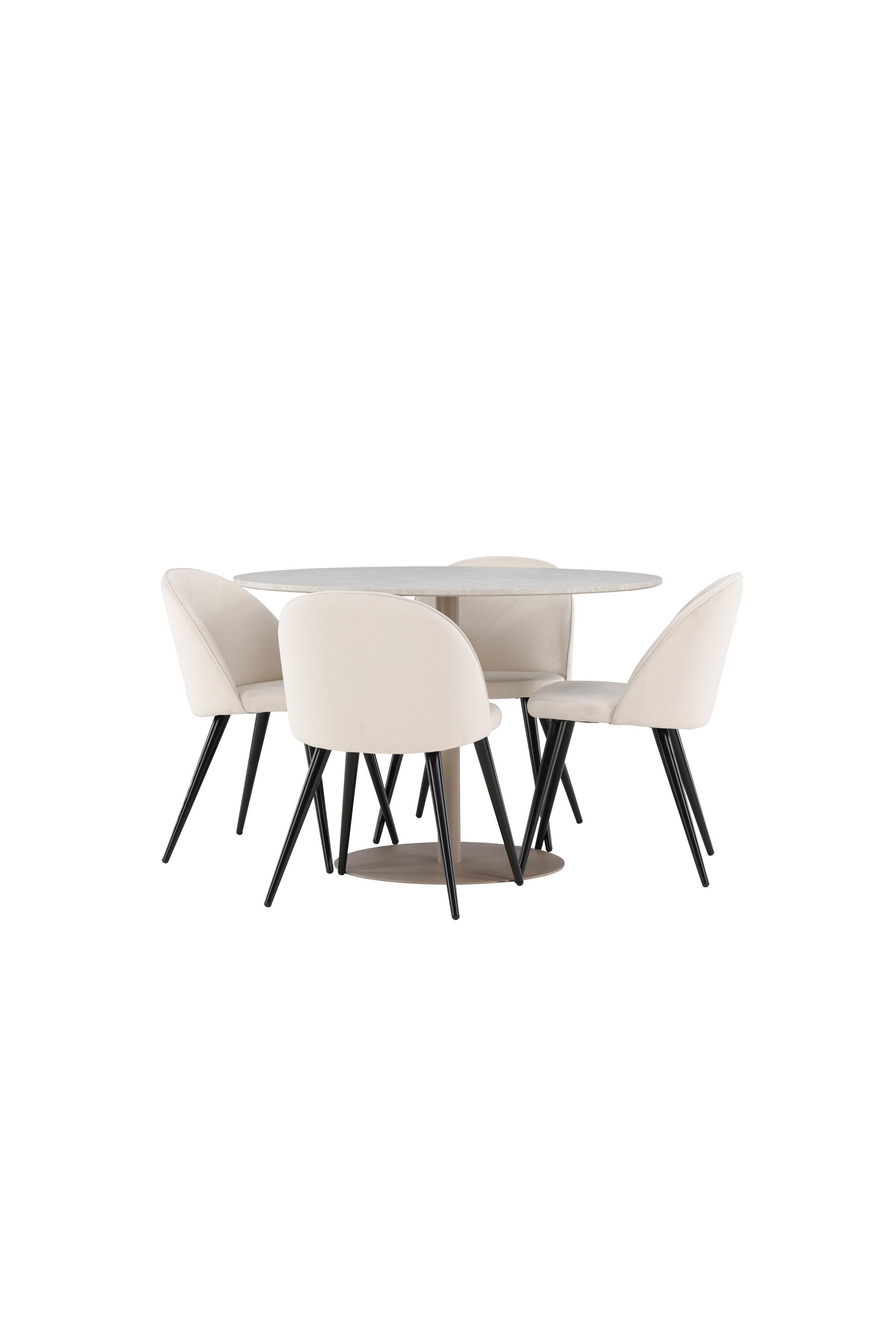 Lycke Matbord med Velvet Matstol-GR Dining Set-Venture Home-peaceofhome.se