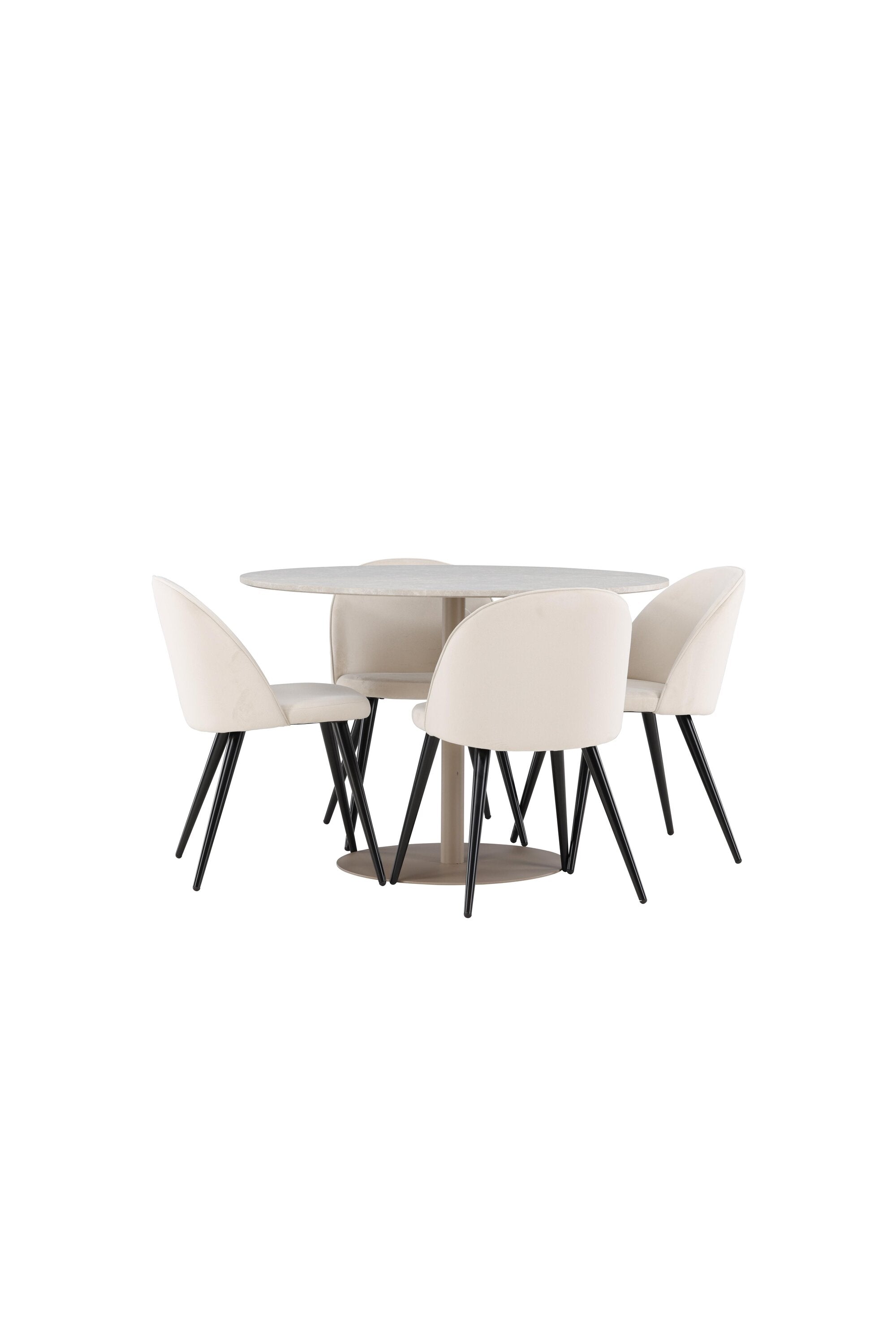 Lycke Matbord med Velvet Matstol-GR Dining Set-Venture Home-peaceofhome.se