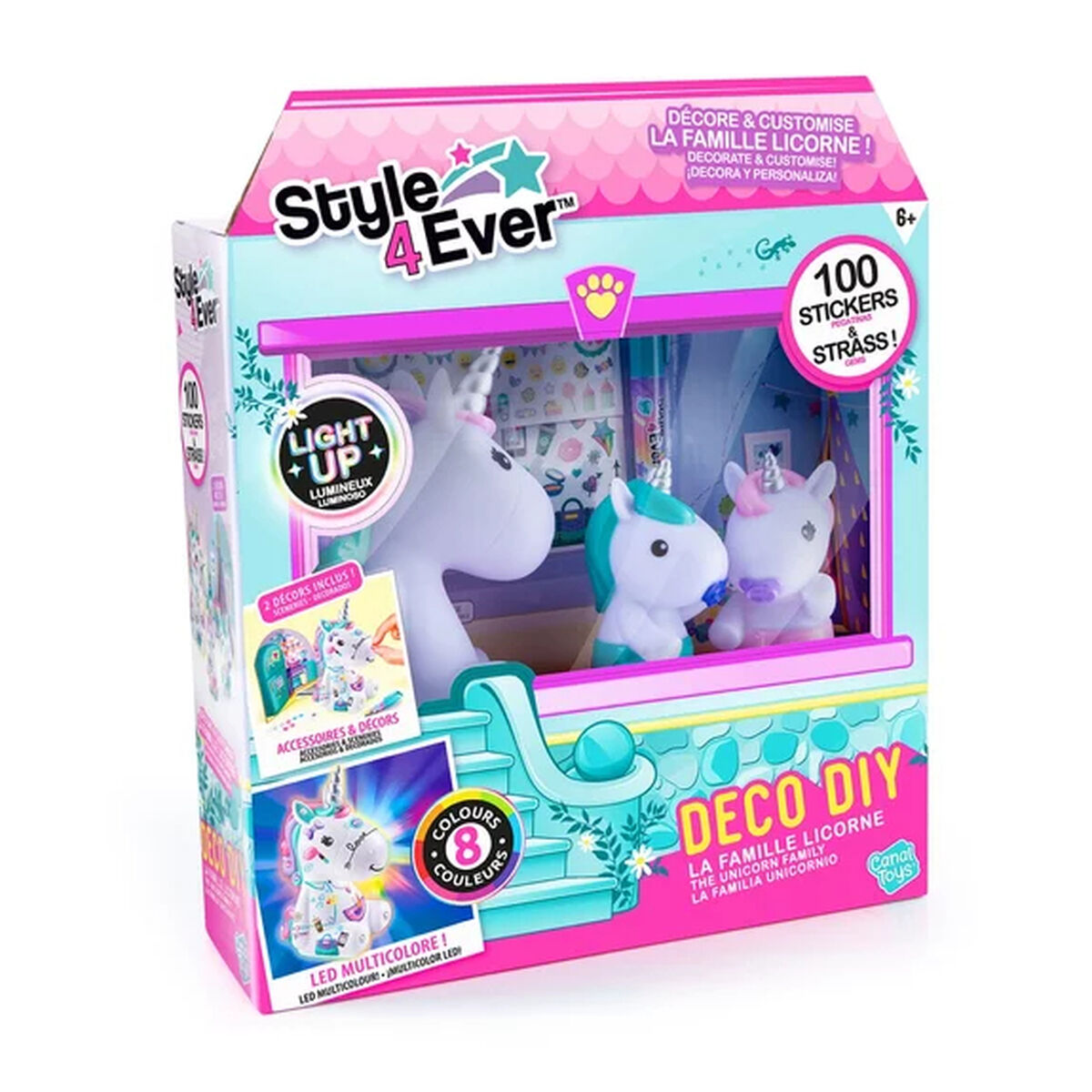 Lysande enhörning Canal Toys Style 4 Ever Vit Multicolour-Leksaker och spel, Kreativa aktiviteter-Canal Toys-peaceofhome.se