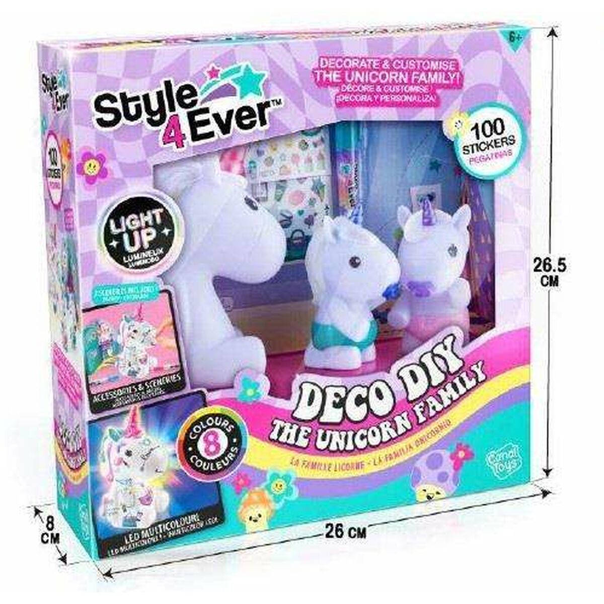 Lysande enhörning Canal Toys Style 4 Ever Vit Multicolour-Leksaker och spel, Kreativa aktiviteter-Canal Toys-peaceofhome.se