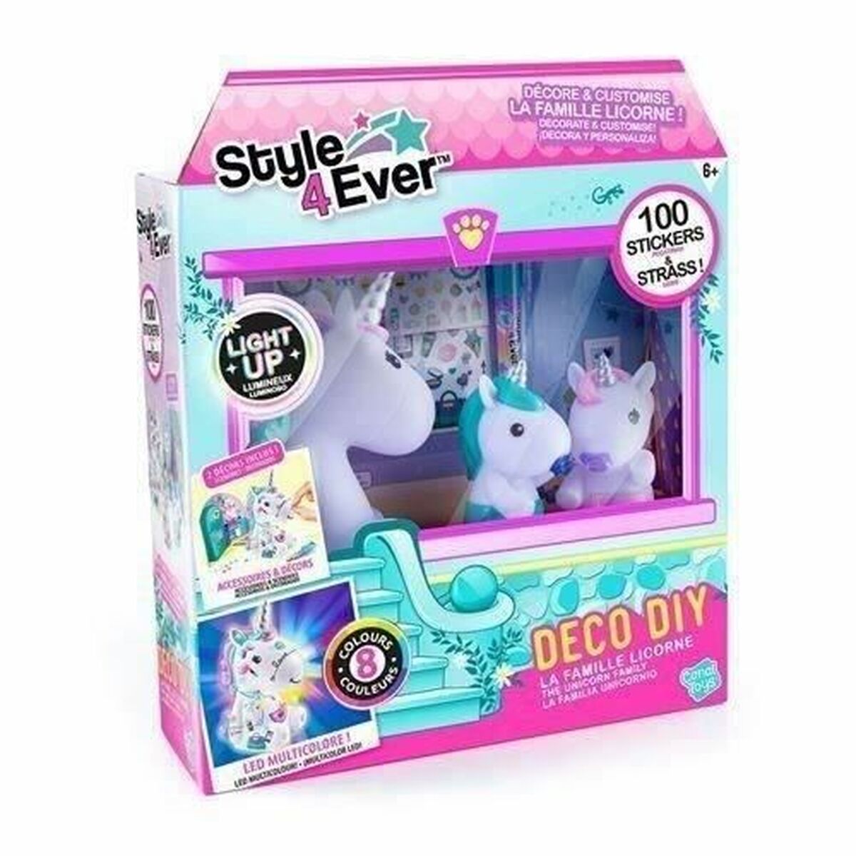 Lysande enhörning Canal Toys Style 4 Ever Vit Multicolour-Leksaker och spel, Kreativa aktiviteter-Canal Toys-peaceofhome.se