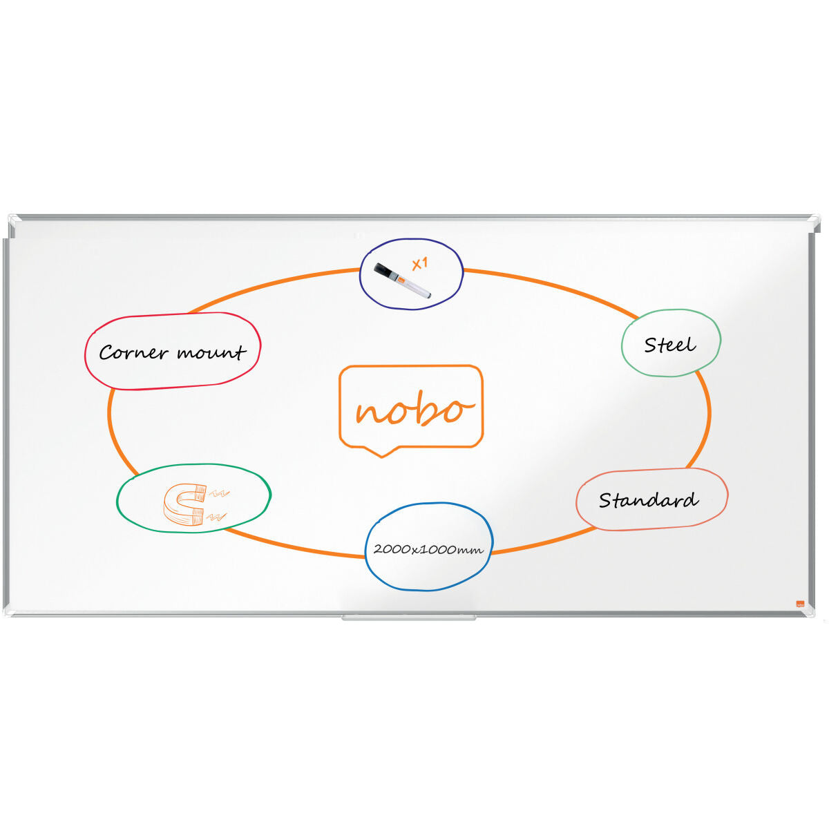 Magnetkort Nobo Premium Plus Vit Aluminium Stål-Kontor och Kontorsmaterial, Kontorsmaterial-Nobo-peaceofhome.se