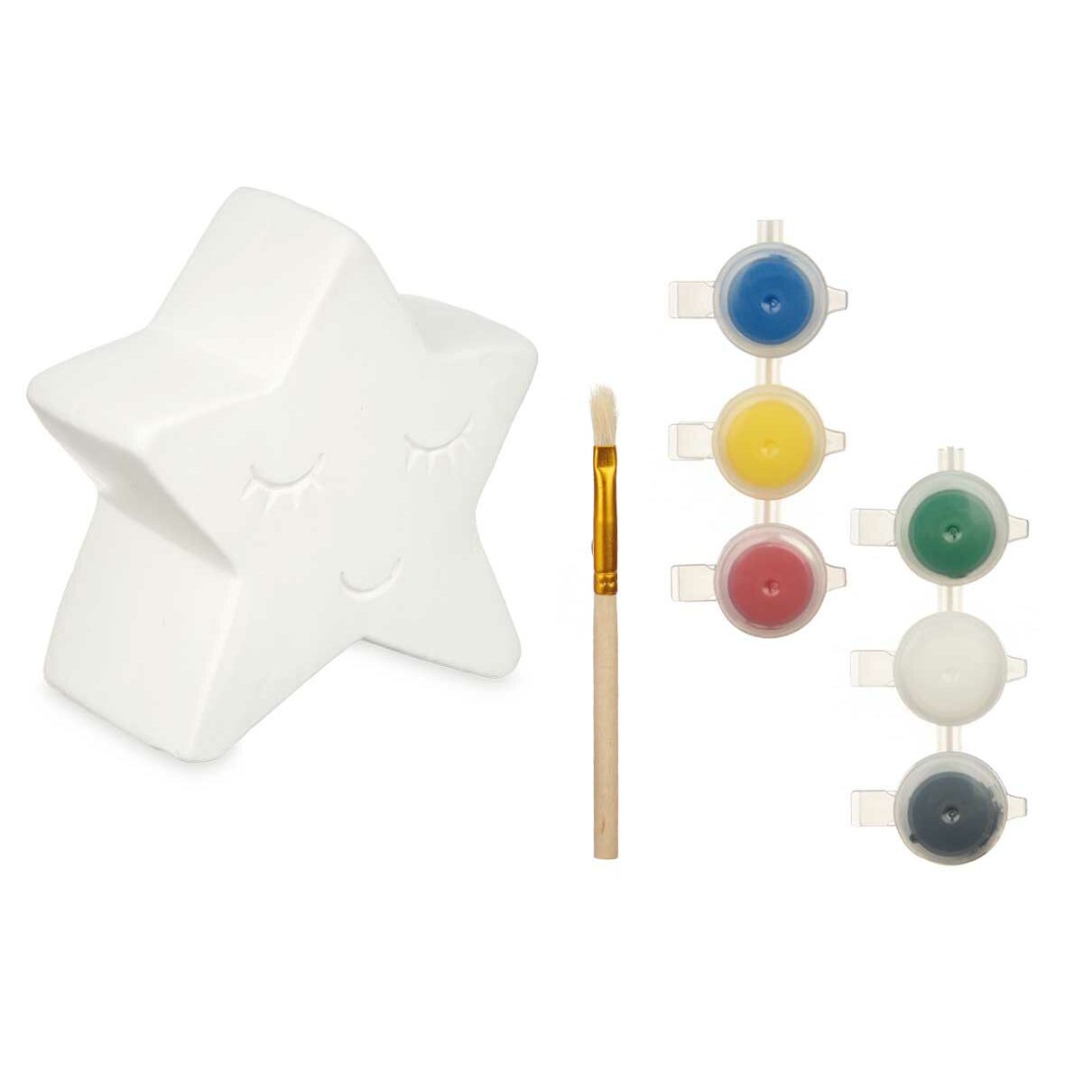 Måla din egen sparbössa Pincello 76642 76642 Vit 12,8 x 12,6 x 8,2 cm 12,5 x 12,5 x 5,5 cm Stjärna (12 antal)-Leksaker och spel, Kreativa aktiviteter-Pincello-peaceofhome.se