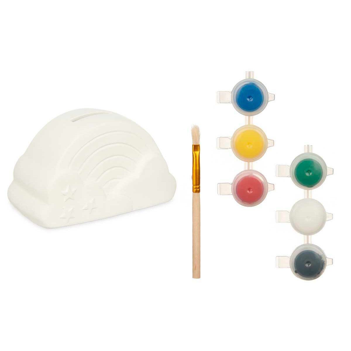 Måla din egen sparbössa Pincello Vit 13,9 x 8,4 x 9,6 cm 13,9 x 8 x 8 cm Regnbåge (12 antal)-Leksaker och spel, Kreativa aktiviteter-Pincello-peaceofhome.se