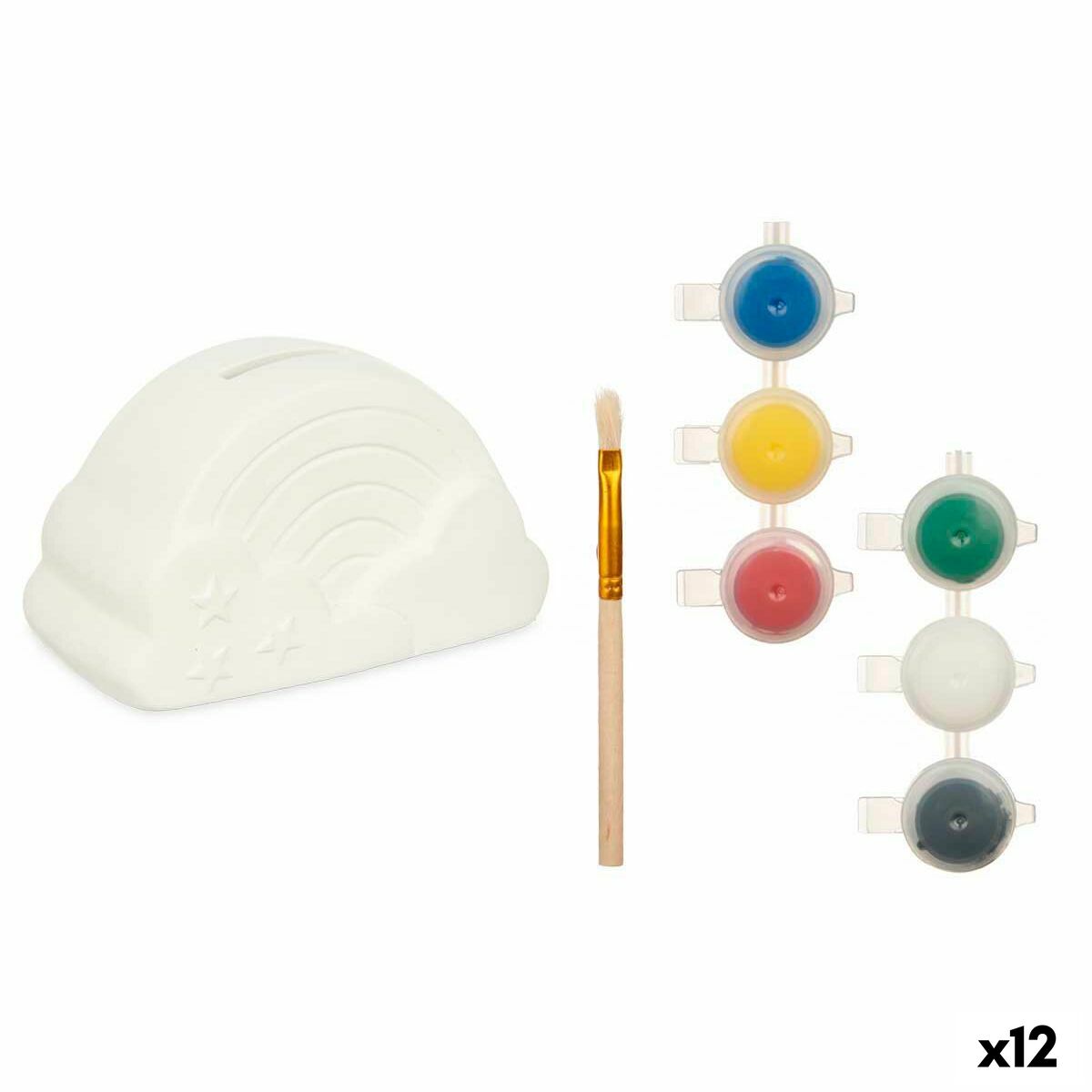 Måla din egen sparbössa Pincello Vit 13,9 x 8,4 x 9,6 cm 13,9 x 8 x 8 cm Regnbåge (12 antal)-Leksaker och spel, Kreativa aktiviteter-Pincello-peaceofhome.se